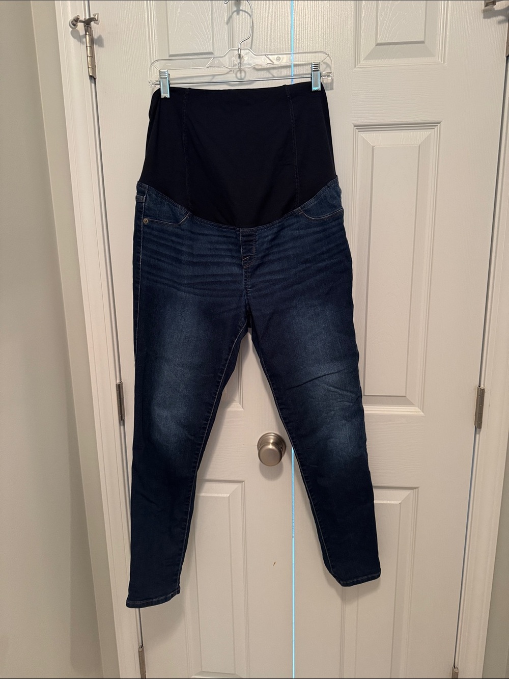 Isabel Maternity by Ingrid & Isabel Dark Blue Jeans with Black Belly Panel